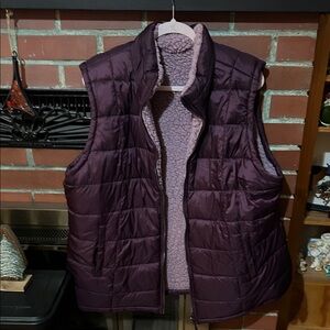 Purple Puffer Vest with Pink Lining